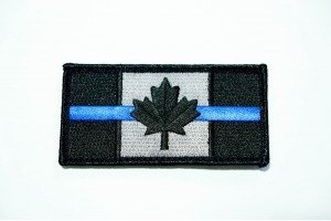 Blue line Canada hooks embroided patch
