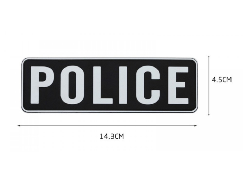 POLICE PVC hook patch  (4"x2")                                       