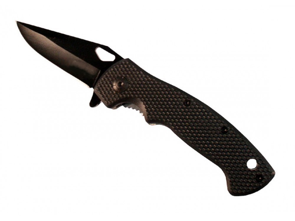 Black folding blade knife