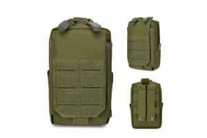 admin pouch with hooks on flap MOLLE green