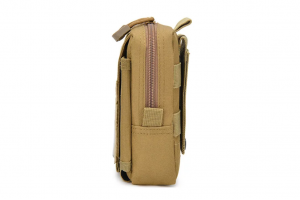 admin pouch with hooks on flap MOLLE tan desert
