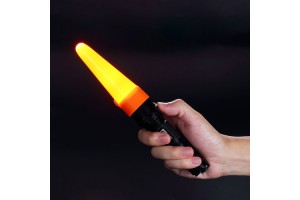 Orange traffic wand signal cone Nitecore flashlight 32mm