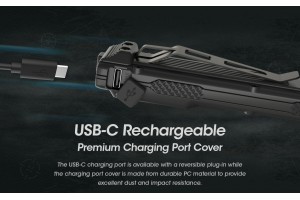 Lampe de poche rectangulaire mince rechargeable USB EDC27