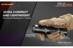  Nitecore P20i UV tactical flashlight dimensions