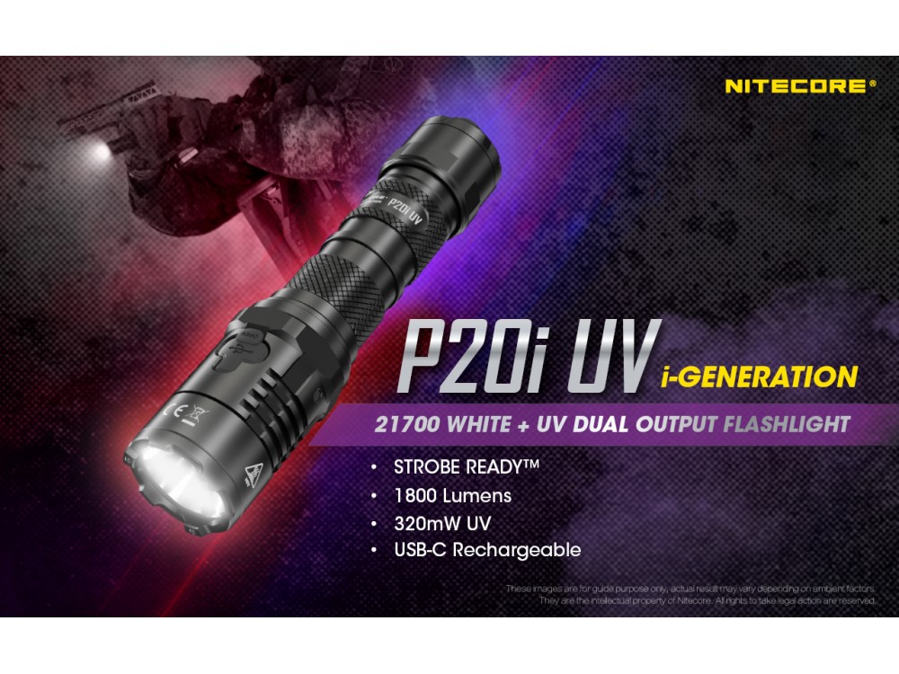 P20i UV tactical flashlight - 1800 Lumens