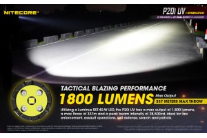 Lampe de poche tactique Nitecore P20i UV 1800 lumens