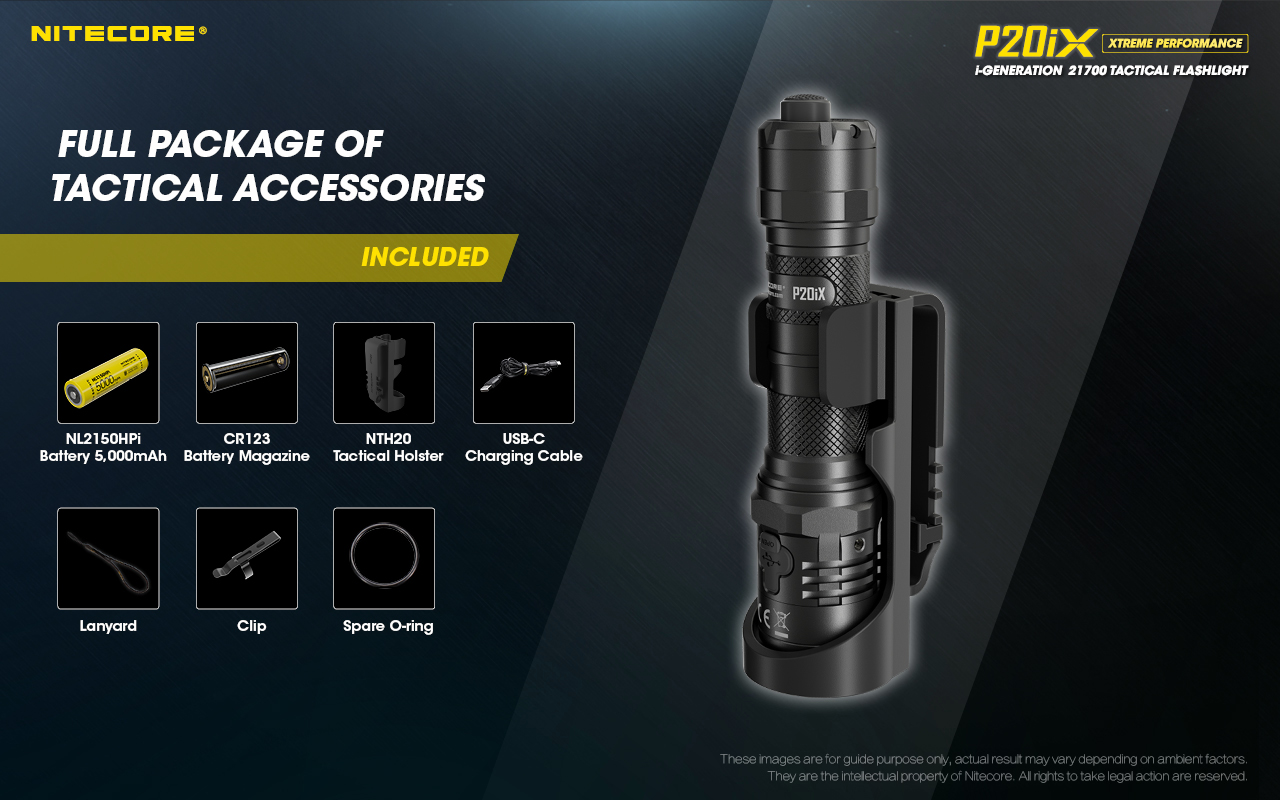Powerful LED tactical flashlight Nitecore P20iX